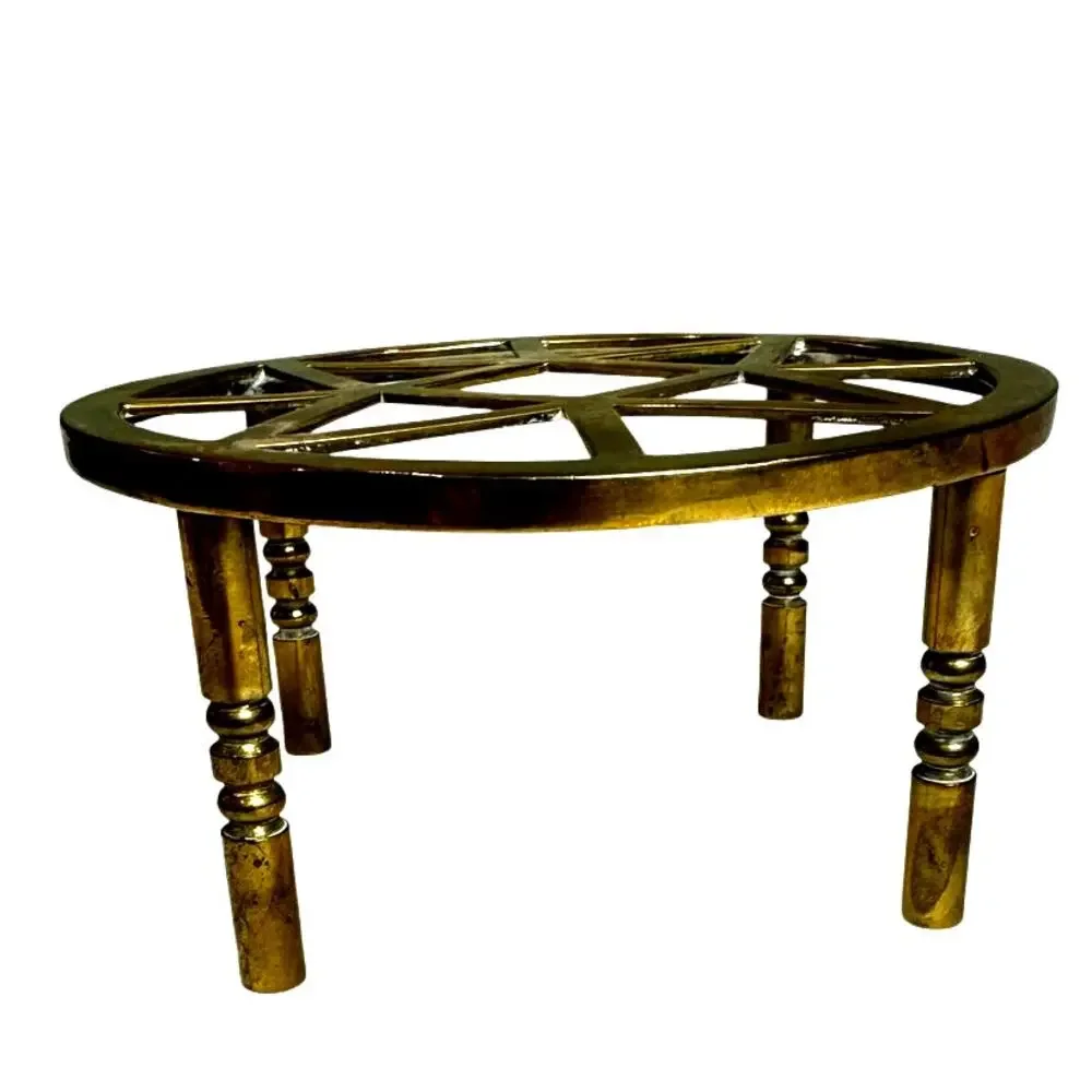 MCM Star Design Solid Brass Vintage Trivet Teapot Kettle Plant Bowl Stand